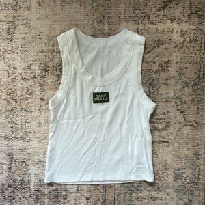 Daily Drills Ribbed Tank Top in White - Size XS/S